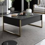 Hanah Home Luxe Mesa de Centro Antracita y Dorado